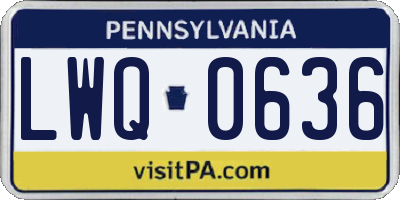 PA license plate LWQ0636