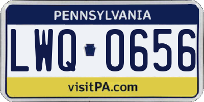 PA license plate LWQ0656