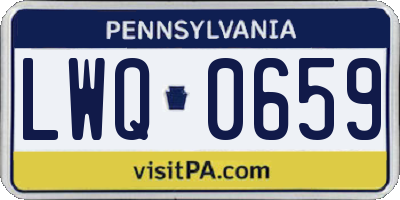 PA license plate LWQ0659
