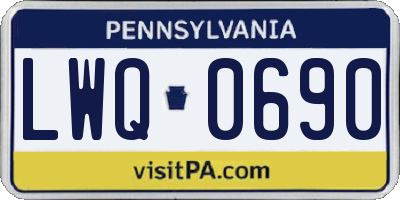 PA license plate LWQ0690