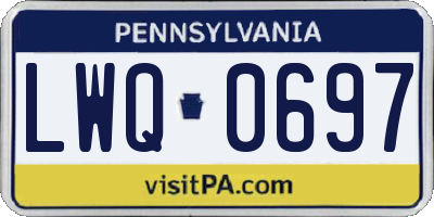 PA license plate LWQ0697