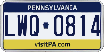 PA license plate LWQ0814