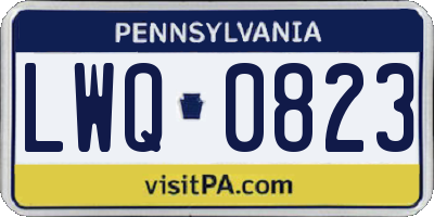 PA license plate LWQ0823