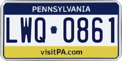 PA license plate LWQ0861