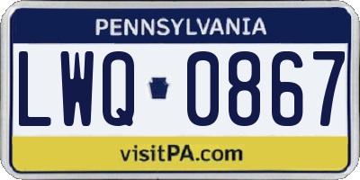 PA license plate LWQ0867
