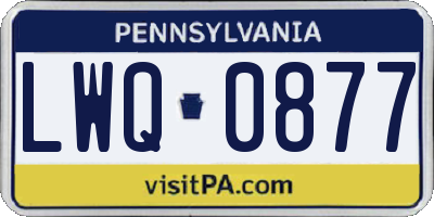 PA license plate LWQ0877