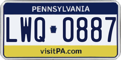 PA license plate LWQ0887