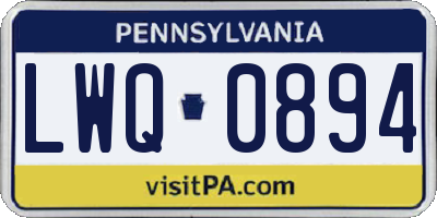 PA license plate LWQ0894