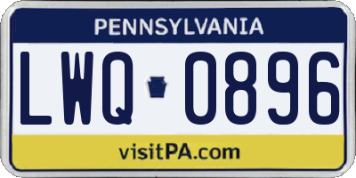 PA license plate LWQ0896