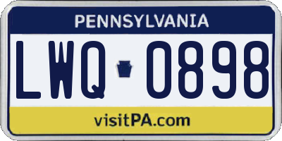 PA license plate LWQ0898