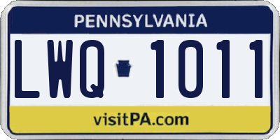 PA license plate LWQ1011