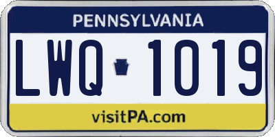 PA license plate LWQ1019