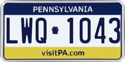 PA license plate LWQ1043
