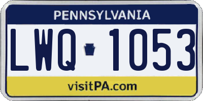 PA license plate LWQ1053
