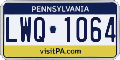 PA license plate LWQ1064