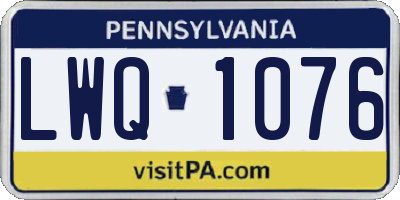 PA license plate LWQ1076