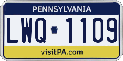 PA license plate LWQ1109