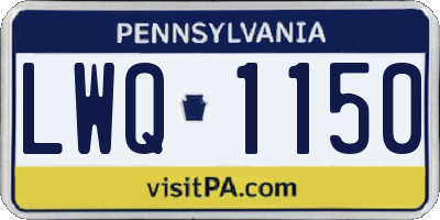 PA license plate LWQ1150
