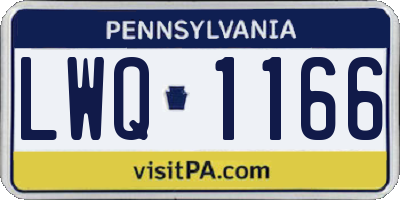 PA license plate LWQ1166