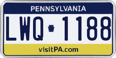 PA license plate LWQ1188