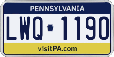 PA license plate LWQ1190