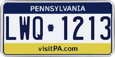 PA license plate LWQ1213