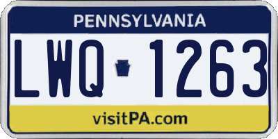 PA license plate LWQ1263