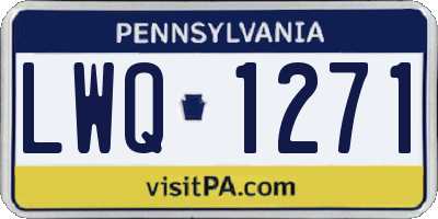 PA license plate LWQ1271