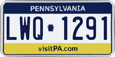 PA license plate LWQ1291