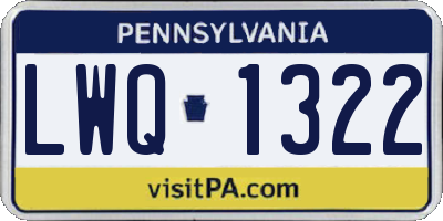 PA license plate LWQ1322