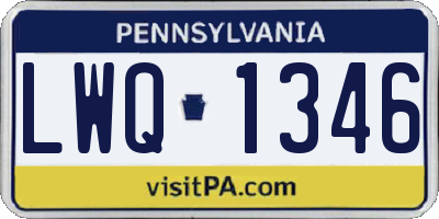 PA license plate LWQ1346