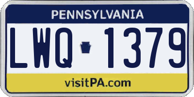 PA license plate LWQ1379