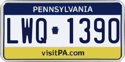 PA license plate LWQ1390