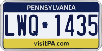 PA license plate LWQ1435