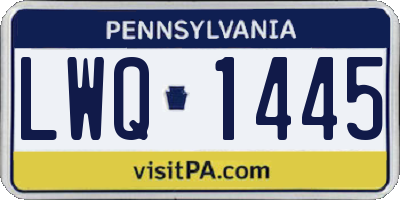 PA license plate LWQ1445