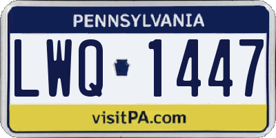 PA license plate LWQ1447