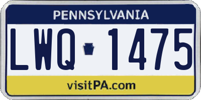 PA license plate LWQ1475