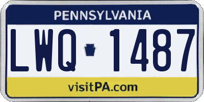 PA license plate LWQ1487