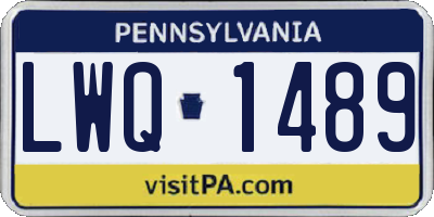 PA license plate LWQ1489