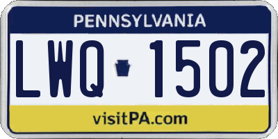 PA license plate LWQ1502