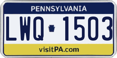 PA license plate LWQ1503