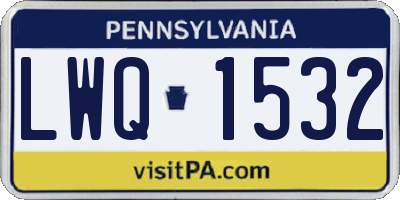 PA license plate LWQ1532