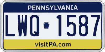 PA license plate LWQ1587
