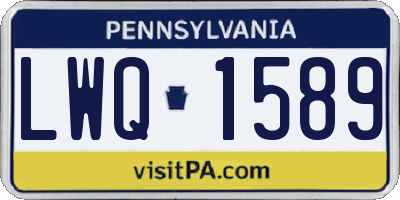 PA license plate LWQ1589