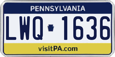 PA license plate LWQ1636
