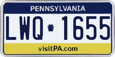 PA license plate LWQ1655