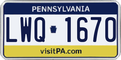 PA license plate LWQ1670