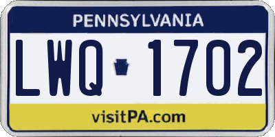 PA license plate LWQ1702