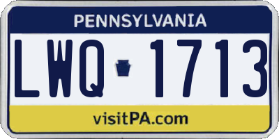 PA license plate LWQ1713