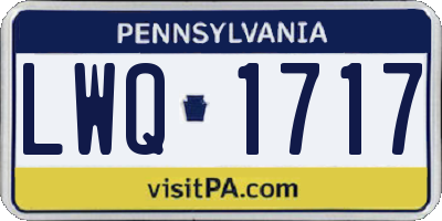 PA license plate LWQ1717